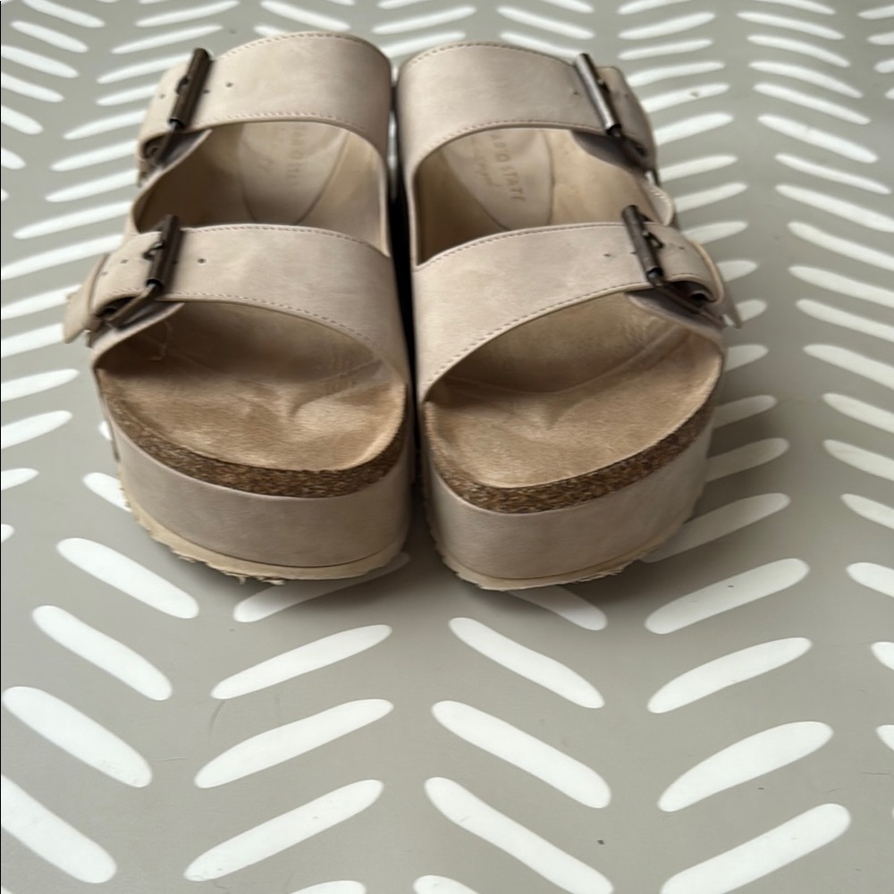 Altar’d State Tan Double Strap Sandals Sz. 10M | Used Excellent Condition
